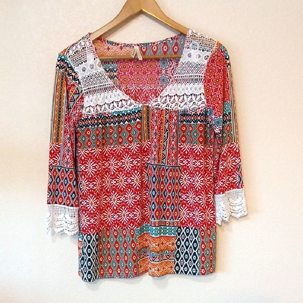 Roper Patchwork Crochet Lace Blouse